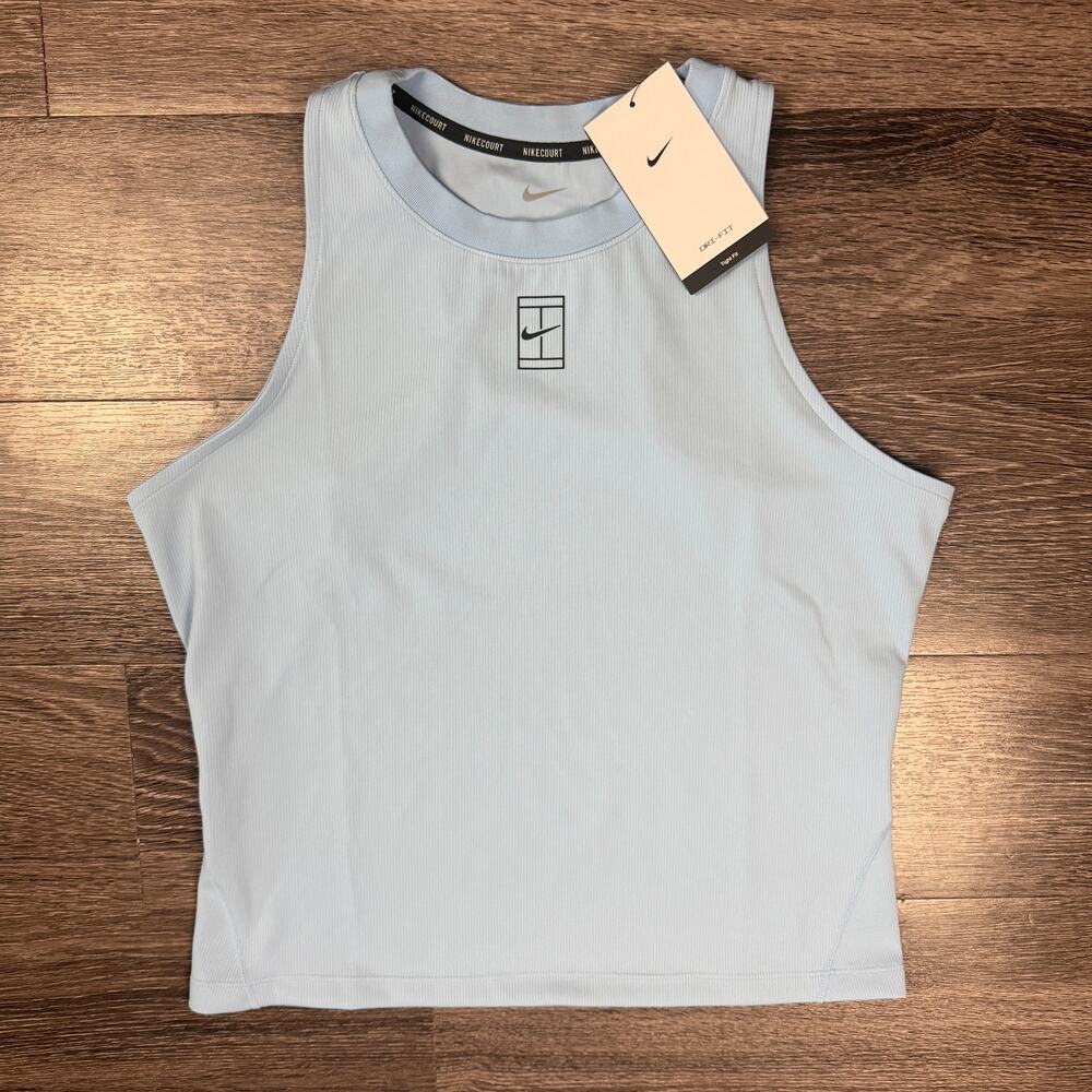 NikeCourt Advantage Dri-FIT Tennis Tank Blue Women's L NWT FZ6666-422